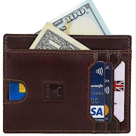 Wild Hook Wallet New Minimalist Slim Card Holder Genuine Leather Classic Basic - Picture 6 of 6